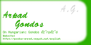 arpad gondos business card